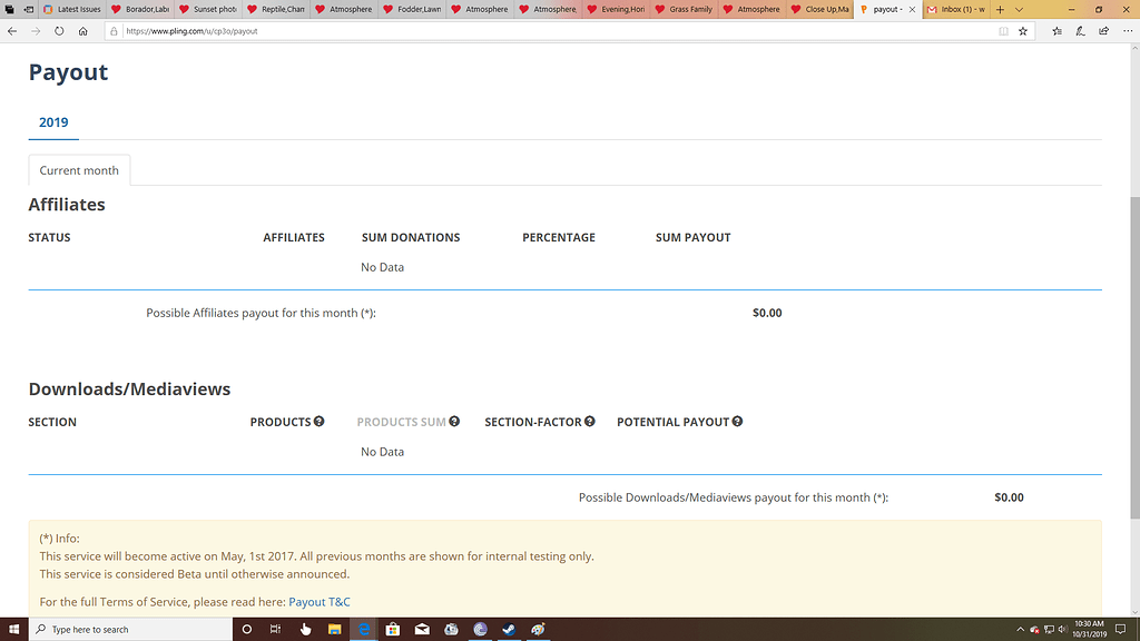 Payout not showing Issues Community Boards